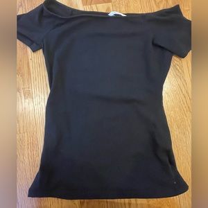 Black, off the shoulder short sleeve